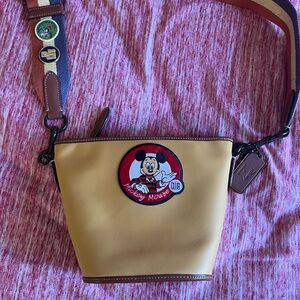 Disney X Coach Duffle Yellow/Gold Patches Walt World 50th Anniversary  Bag